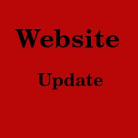 Red background with black text saying Website Update